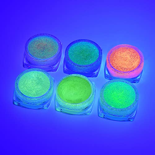 Uv Glow Body Face Glitter Gel, 6 Colors Luminous Iridescent Chunky Glitter, Self-Adhesive Uv Black Light Glitter For Body Face Hair Eyeshadow, Glitter For Carnival Party Halloween Makeup,01 #TOP29