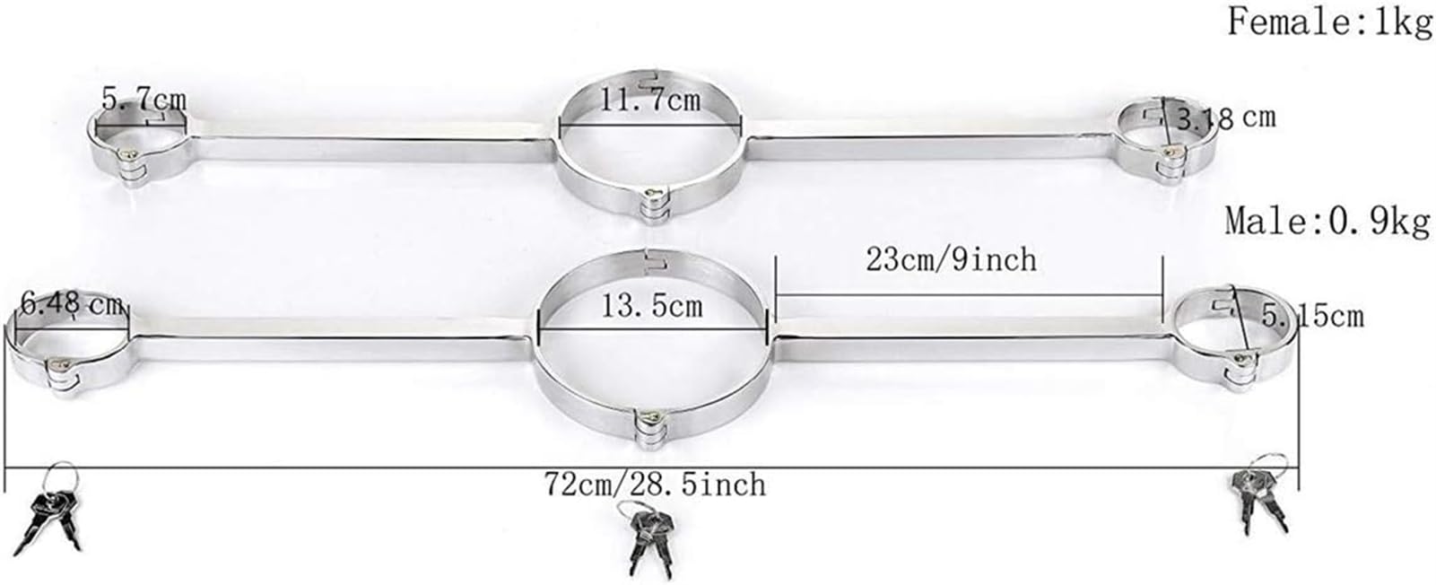 SM – Collier de Bondage en métal, Menottes en Acier Inoxydable, contraintes BDSM, Jouets sexuels for Couples, Menottes à Barre d'épandage(Female)