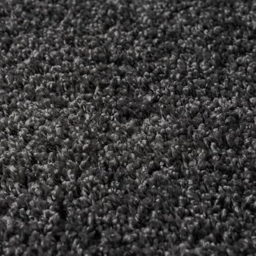 Image of VASAC Carpet for Hallway, Kitchen, and Modern InteriorsCarpetCozy Shag Runner for Living Room, Bedroom & Office Decor ETC Size 1.5x3 feet, Patten-Solid Dark Grey