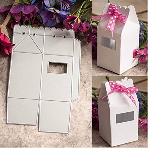 Adies 3D Milk Box Metal Die Cuts, Candy Gift Box Flower Greeting Card Cutting Dies Cut Stencils DIY Scrapbooking Photo Album Decorative Embossing Paper Card Making, 10.8 x 15.5 cm4.25 x 6.1 inch