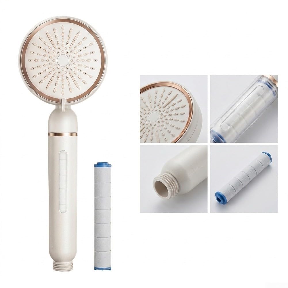 para ducha de Mano Ahorro Agua para filtro Anti-Cal para ducha(Gray)