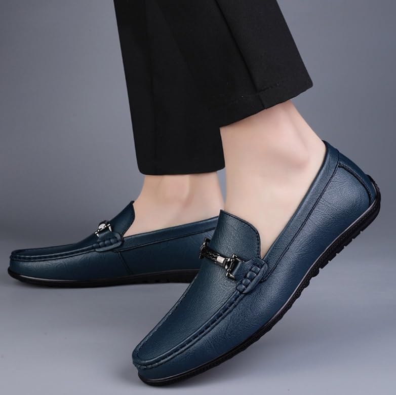 Men's Leather Dress Shoes Comfortable Lightweight Slip-On Loafers Business Casual Formal Office Shoes2