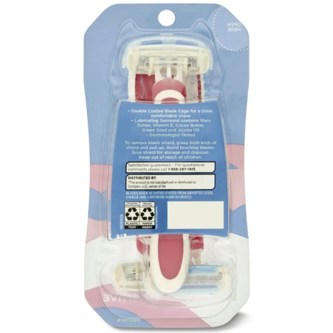 Equate The Stylish 3 Blade Disposable Razors for Women, Sensitive, with Shea Butter and Vitamin E, (3 PACK) 9 Count