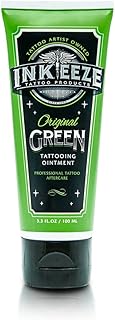 INK-EEZE Green Tattoo Ointment Artists and Aftercare, Essential Oils, Vegan, Cruelty Free, Made in USA, Lavender, 3.3oz tube