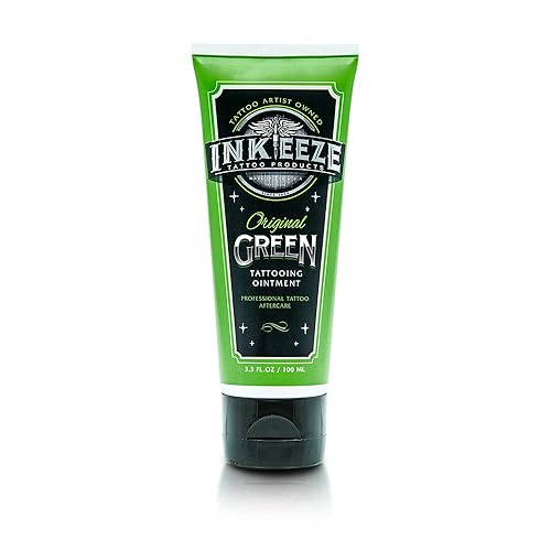 INK-EEZE Green Tattoo Ointment Artists and Aftercare, Essential Oils, Vegan, Cruelty Free, Made in USA, Lavender, 3.3oz tube
