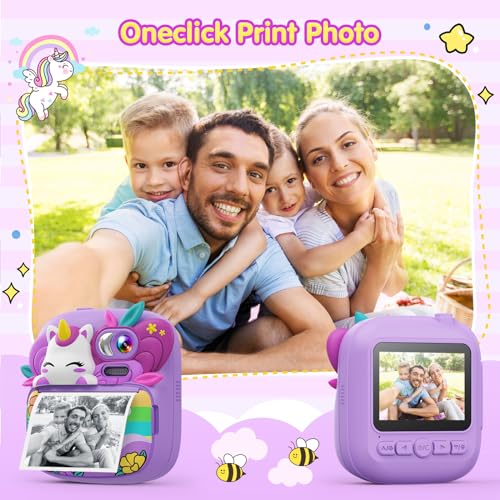 TIATUA Câmera infantil de impressão instantânea, câmera para crianças, brinquedos com câmera para cr