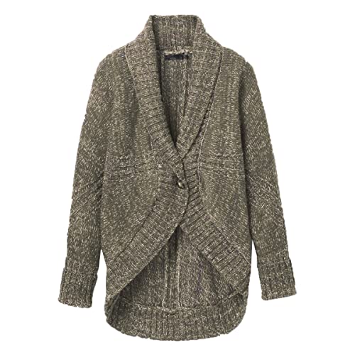 Prana Single Button Ridge Run Duster Sweater, Fall Summer Spring Cardigans For Women, Wool And Acrylic Knit Kale Green #TOP21