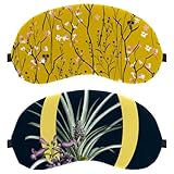 Paquete de 2 mascarillas para dormir con diseño de letra Q con flores,...