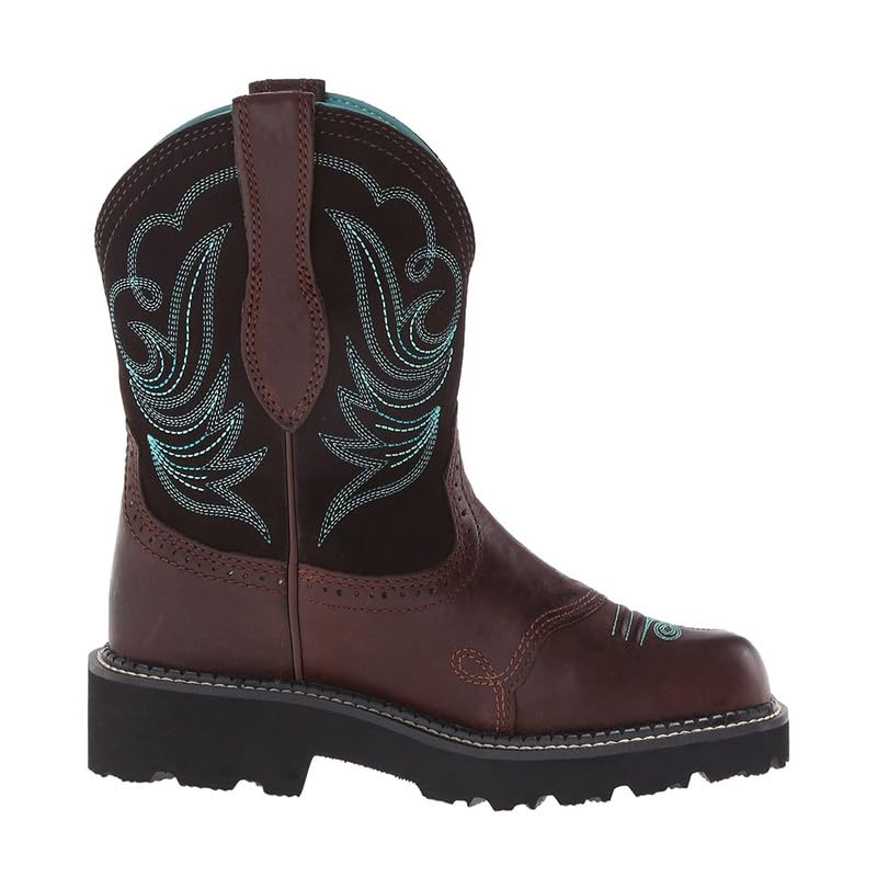Women's Western Cowboy Boots - Unique Embroidered Brown Country Boots With Chunky Heel Design - Mid Calf Boot4