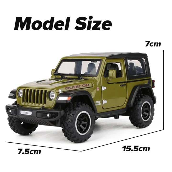Image of Alokik Enterprise 1:32 Rubicon Diecast Metal Pull Back Car with 6 Openable Doors with Sound and Light Toy Decoration car Best Gift Toys for Kids 【Colors as Per Stock】