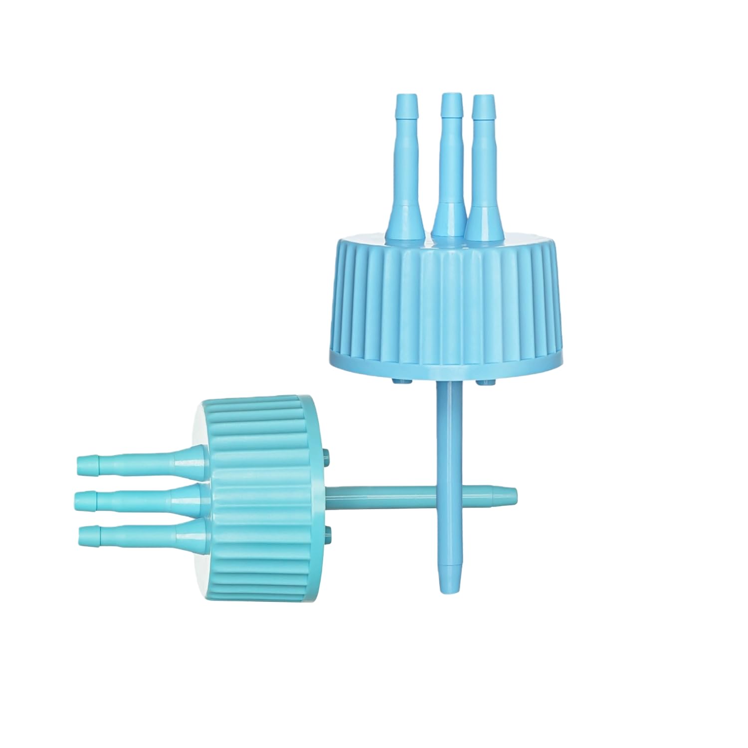 GL45-Kappe, Belüftungsabdeckung mit Probenanschluss for Laborzwecke, 1 Stück | Robuster Deckel aus PC/PBT/PVDF mit 2 oder 3 Löchern zur Dosierung(PVDF 2-Way)