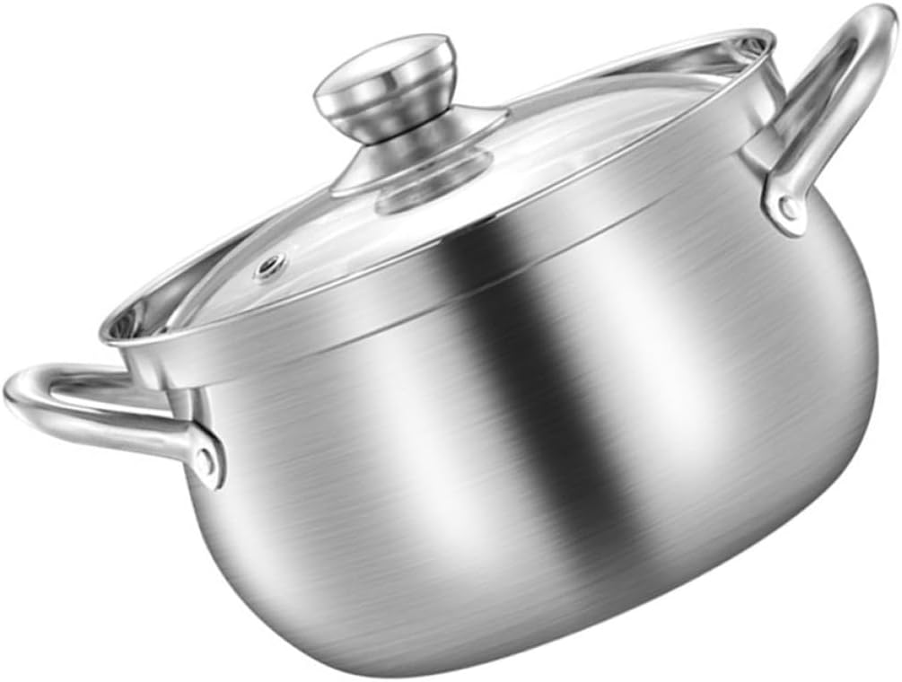 BESPORTBLE Stainless Steel Soup Pot and Stew Pot 24cm Non-stick Stockpot with Flat Bottom for Household Cooking and Noodle Preparation