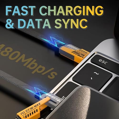 Image of Butee Original 4 in 1 65W Multi-Function Super Fast USB C Cable, Gold Plated 27W USB C to Lightning Cable, Compatible with MacBook Pro, iPhone 15 14 13 12 Series /S /A /M /F /Z /Note Series