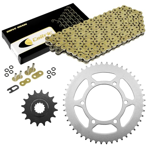 Caltric Golden O-Ring Drive Chain & Sprockets Kit Compatible