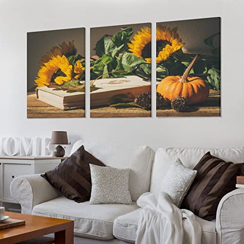 Pumpkin Halloween Food Fruit Thanksgiving October Artistic Poster Canvas Print Wall Art Paintings Canvas Wall Decor Home Decor Living Room Decor Aesthetic 20X30Inch(50X75Cm) Frame-Style #TOP2