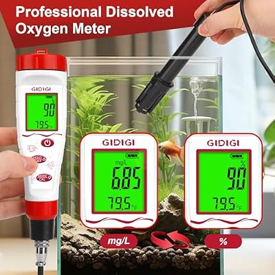 Digital Dissolved Oxygen Meter, GIDIGI Dissolved Oxygen Tester with ATC, DO Meter with 9.84ft DO Probe Cable, Dissolved Oxygen Test Kit for Aquarium, Ponds, Fish Tank Range 0.040.0 Mg/L