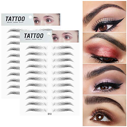 DKAF 2 Pcs 3D Hair-Like Authentic Eyebrows, Waterproof Imitation Ecological Natural Tattoo Eyebrow