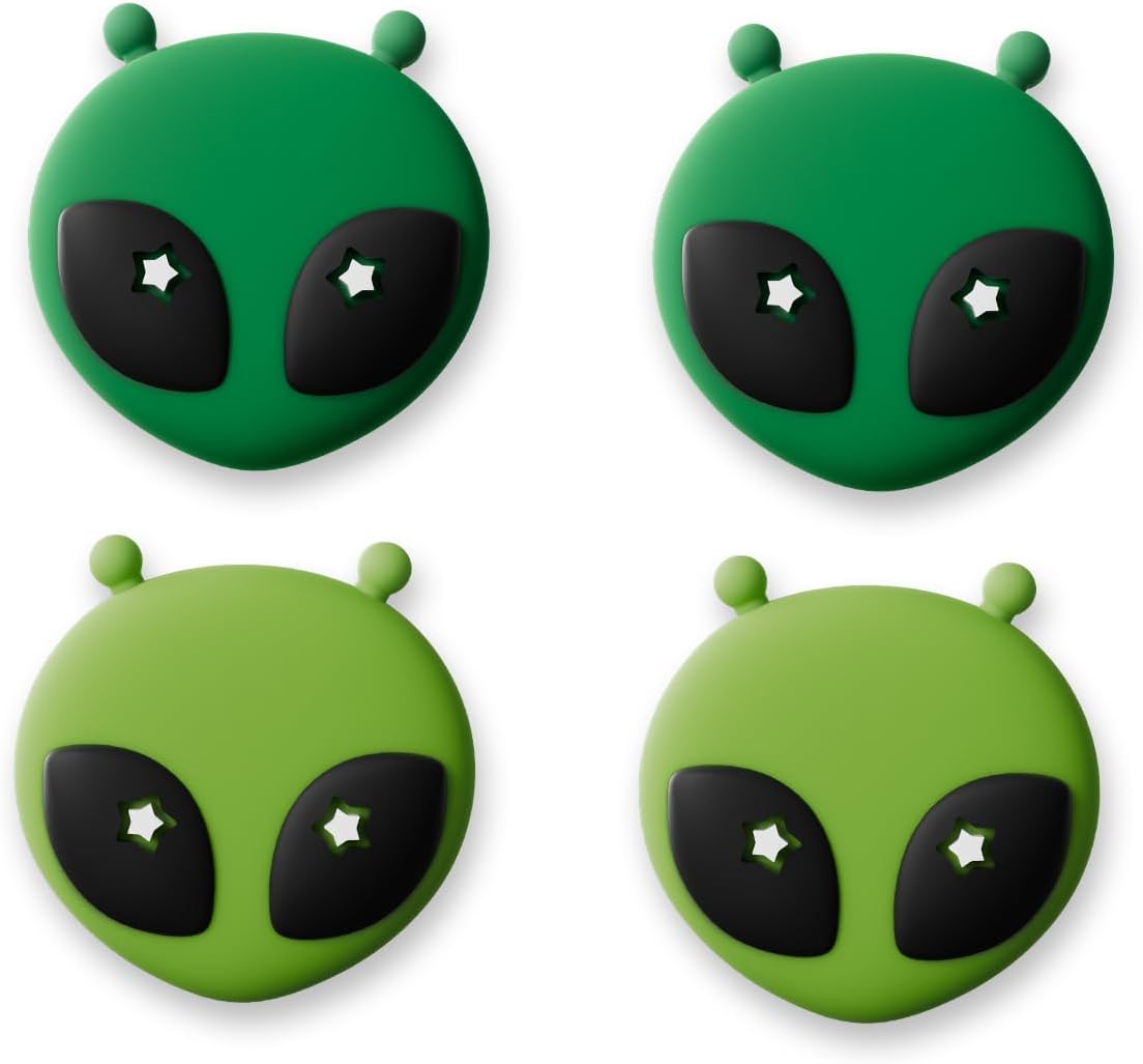 GeekShare Thumb Grips for Switch 2 (2025), Replacement Button Caps Thumb Grip Caps JoyStick Grip Cover Compatible with Switch 2, Comfortable & Durable (4PCS)-Alien Attack