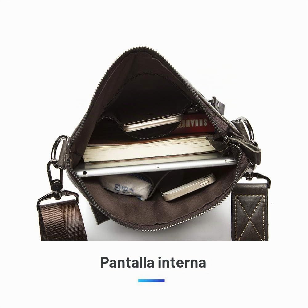 Shoppers Y Bolsos De Hombro Hombre Casual Primera Capa de Piel de Vaca Negocio Bolsos Café marrón