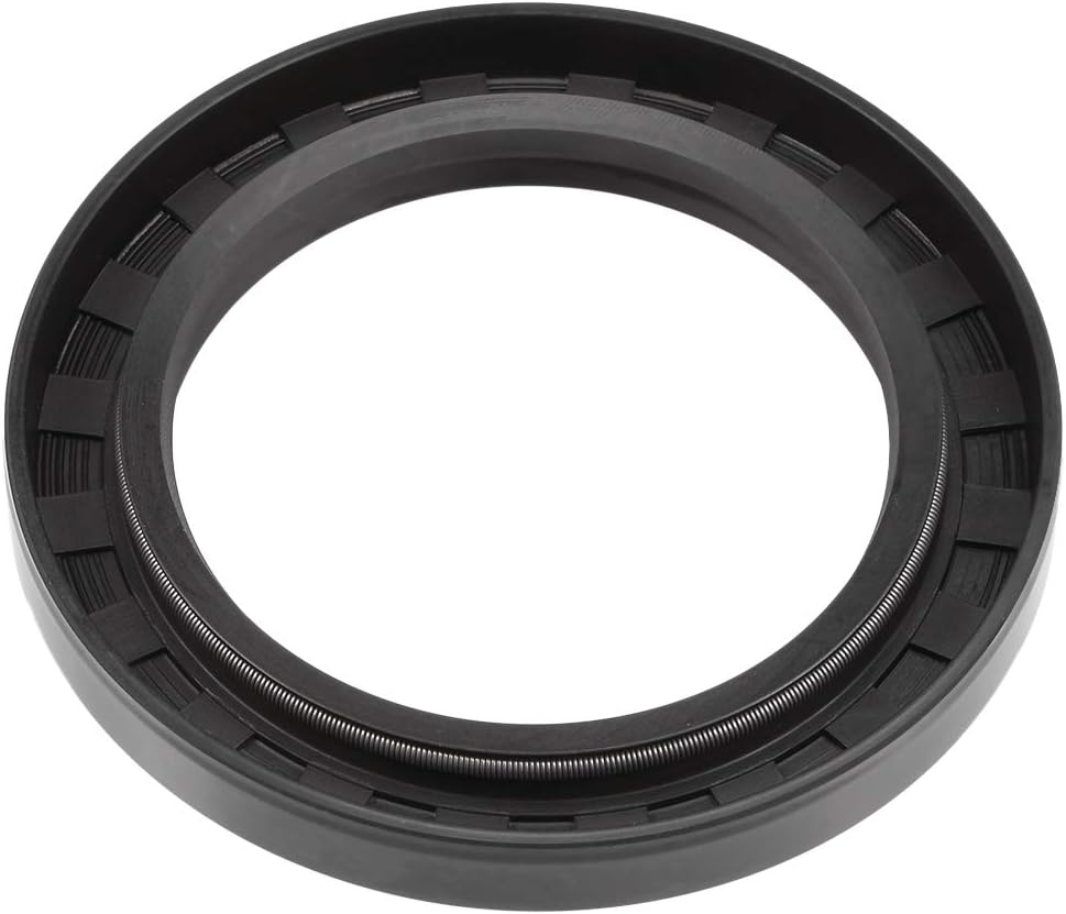 uxcell Oil Seal, TC 60mm x 85mm x 10mm Nitrile Rubber Cover Double Lip with Spring for Bearing Shaft, Black Pack of 1