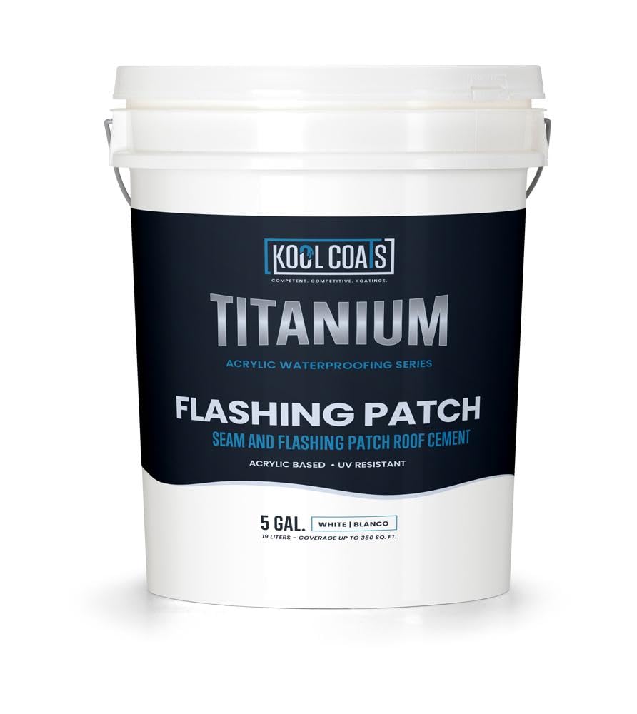 Acrylic Patch Cement Flashing & Seam Prep - 5 Gallon Pail_White
