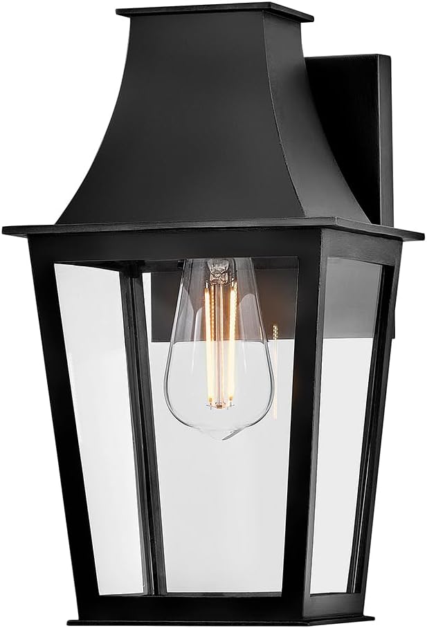 Hinkley Georgetown Small Wall Mount Lantern, Black
