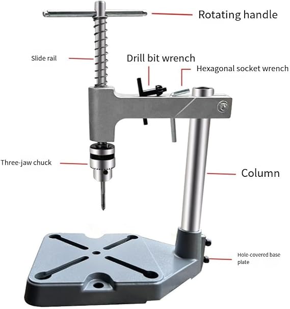 Manual Vertical Tapping Machine with Adjustable Tap Wrench Compact Threading Tool for Thread Cutting Aluminum Alloy or Cast Iron Base(Aluminum Alloy)