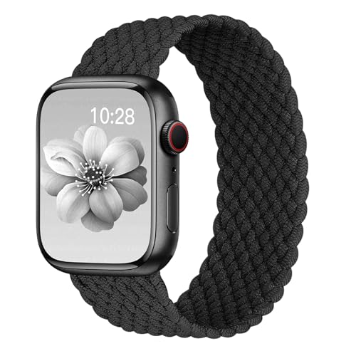 Braided Solo Loop for Apple Watch Band 40mm 42mm 41mm 38mm 44mm 46mm 45mm Ultra/3 2 49mm Men/Women,Stretchy Nylon Sport wristband Strap for iWatch Bands Series 11/10/9/8/7/6 5/4/3/SE 40 44 42 45 46 mm