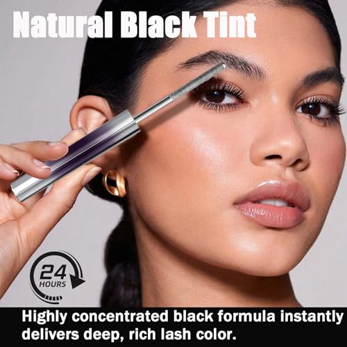 2Pcs Metal Mascara, Curling Voluming Eyelash Mascara Schwarz, Non-Clumping Flake Proof MetalMascara, Schnell Trocknend und Wischfest, Verlängern und Schwingen für Natürlich Schöne Wimpern