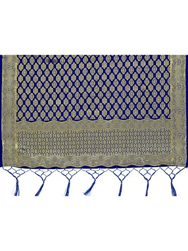 Elina fashion Women's Zari Work Indian Pakistani Banarasi Art Silk Woven Only Dupatta for Dress Material & Salwar Suit4