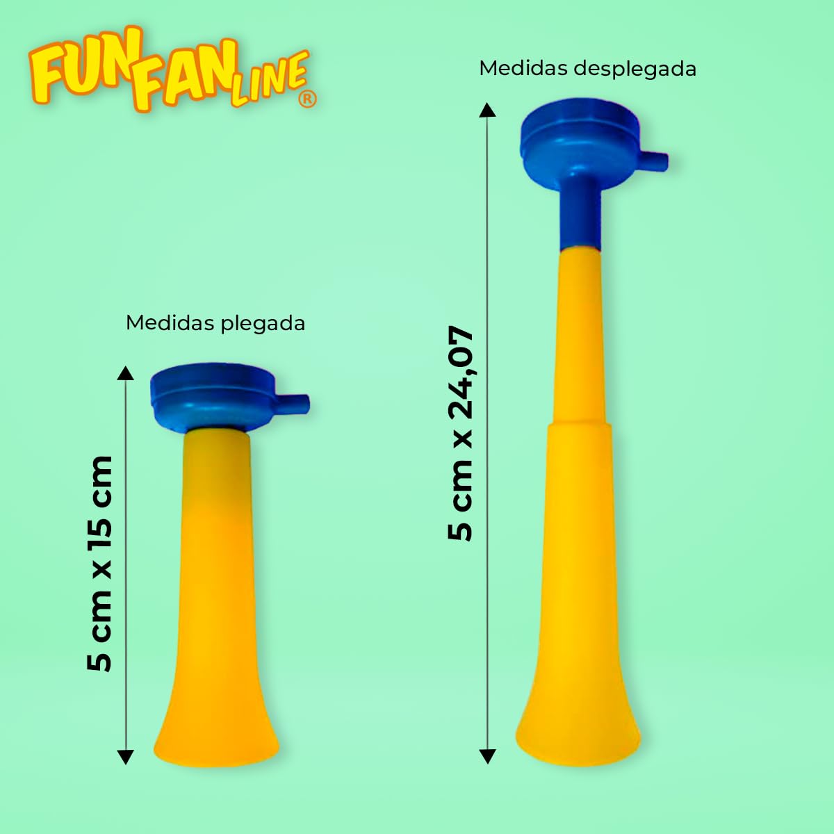 Pack 3 Trompettes Vuvuzela à Trois Corps | Klaxon Compact et Démontable pour Football, Fêtes et Événements Sportifs | 98 DB Animation Enfants et Adultes Facile à Transporter (Suède)