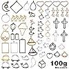 100G(5070Piece) Open Back Resin Molds Open Back Pendants Blanks Frame Hollow Bezel Charms for Earrings Necklace Bracelet DIY Crafts Making Supplies #1