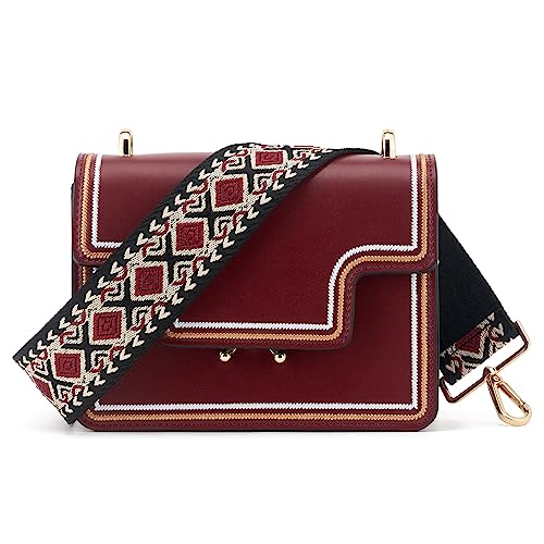 Image of Wide Shoulder Strap Adjustable Replacement Belt Guitar Style Crossbody Bag Handbag Strap Multicolor Canvas Straps(Wide:2in)(Color56)