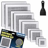 Seloom Drywall Patch Kit Upgraded Size, 2/4/6/8/10 Inch Drywall Repair Kit Large Hole, Self Adhesive Fiberglass Wall Patch Repair Kit with Scraper, Dry Wall Quick Repair for Damaged Drywall Ceiling