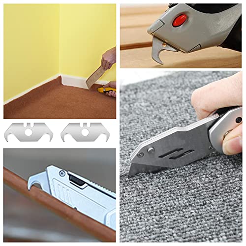 Hakenklingen Trapezhakenklingen 30Stk Hakenklinge 0,6 mm Klingenstärke mit Lochung für Teppichmesser Verpackungen Bodenbeläge Plastik