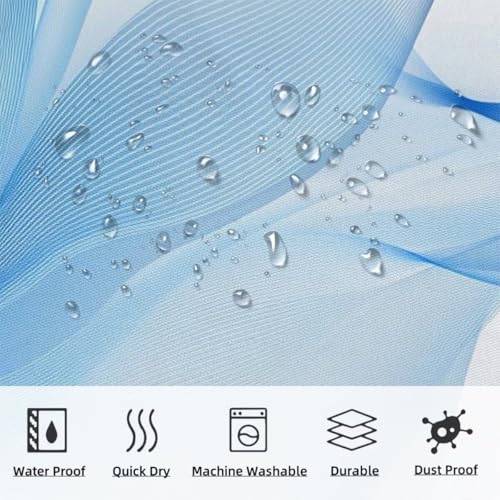 Rideau de douche rideaux baignoire tissu polyester imperméable R-80 - 3