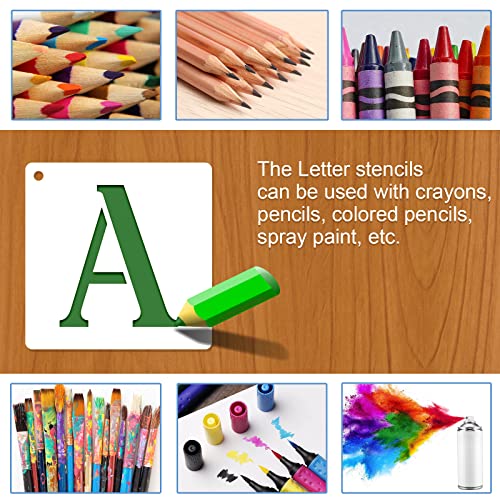 2 Inch Letter Stencils Symbol Number Craft Stencils, 48 Pcs Reusable Alphabet Template Kit For Painting On Wood, Wall, Canvas, Fabric, Sign, Diy Art Projects #TOP3