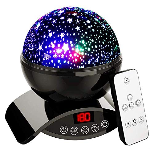Star Projector Night Light For Kids - Baby Night Light Projector For Bedroom - With Timer Remote And Chargeable - Gift For Kids - Black #TOP2