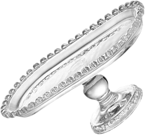 Serving Tray，1pc Dessert Tray Cheese Platter Board Rectangular Tray Round Cake Carrier Fruit Tray Glass Dessert Plate Breakfast Service Tray Snack Serving Tray Fruits Serving Plate Fruits Tray ( Color