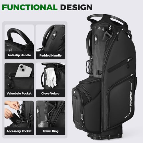 Findway 14 Way Golf Stand Bag review — Lightweight Carry Bag with 14-Way Full Length Dividers Image 7