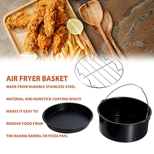 Accesorios para Freidora, Barriles para Pasteles y Sartén para Pizza, Juego de Accesorios para Freidora Profunda para Cocinar Pasteles, Panes, Pizza, Tartas, Galletas (6 Pulgadas) miniatura 3