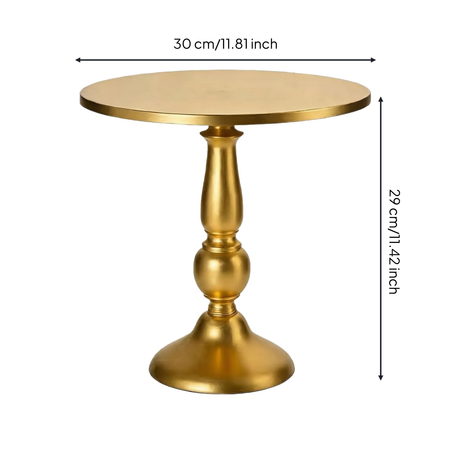 Présentoir à Gâteaux sur Pied en Métal Surélevé Support Présentation Pied Central Décoratif Épuré Plateau à Desser Base Évasée, L