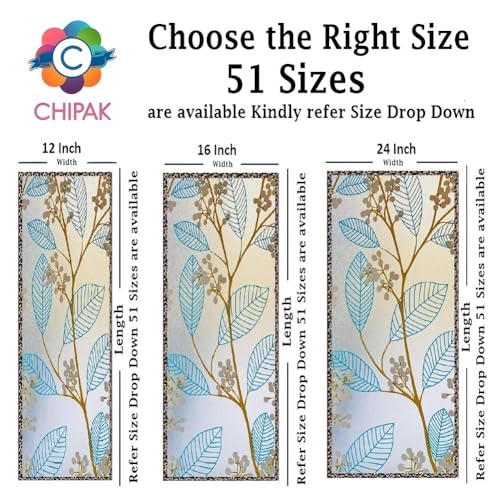 Image of CHIPAK Premium Vinyl Privacy Stained Window Glass Film (12x25 Inch) - Self-Adhesive Decorative Sticker Opaque Sheet Tint Wallpaper for Glass Cover Window, Door, Office, Home.| Anti-UV. Blue Leaves