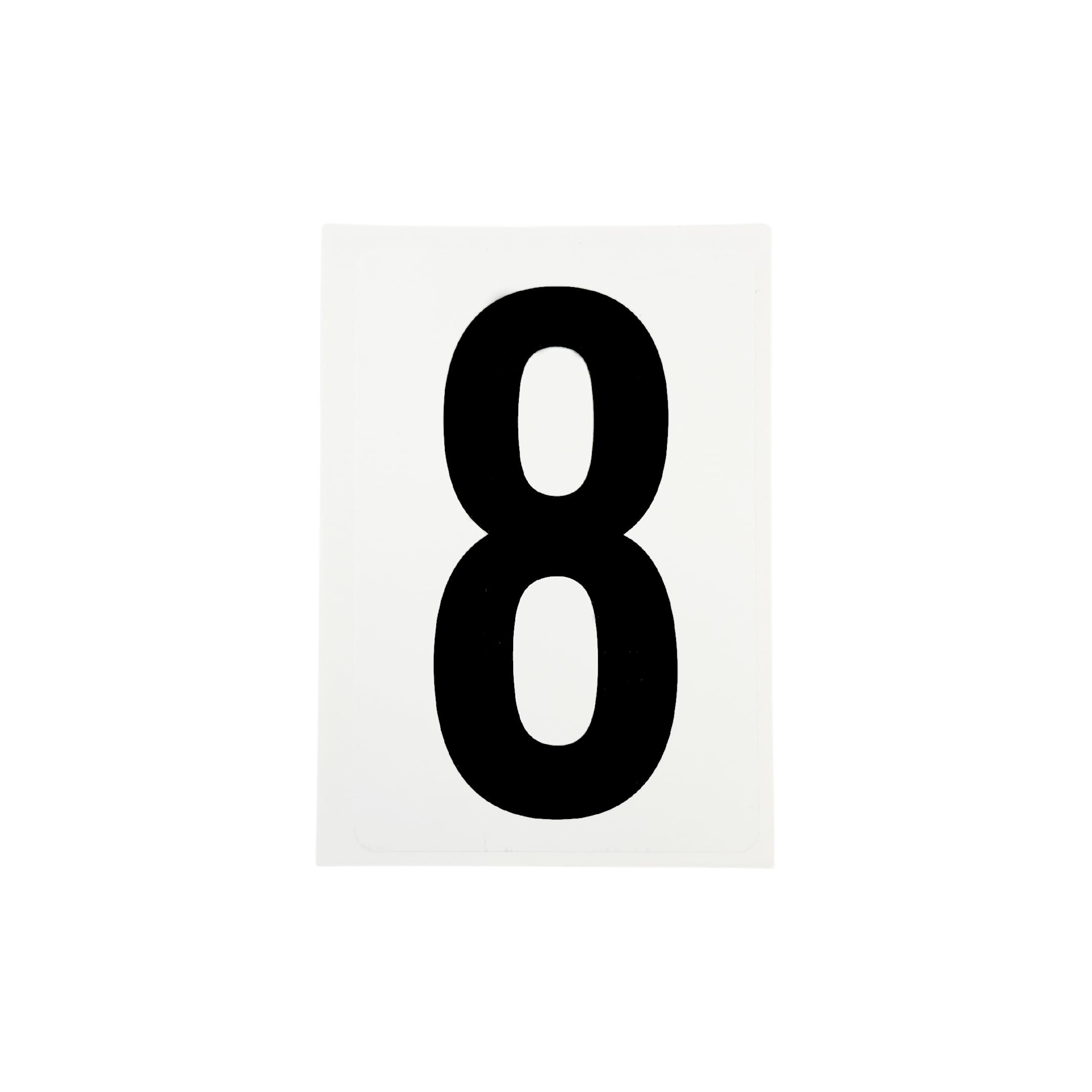 Waterproof Wheelie Bin Black Number 8 Sticker