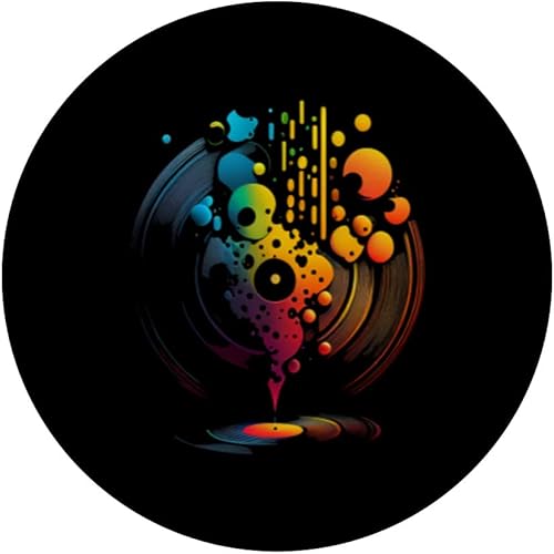 Miniatura 3 de Disco de vinilo retro vintage tocadiscos 80s 90s PopSockets intercambiables PopGrip