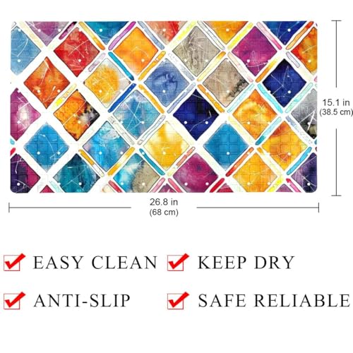 Tapis de bain antidérapant vintage de qualité supérieure style géométrique - 5