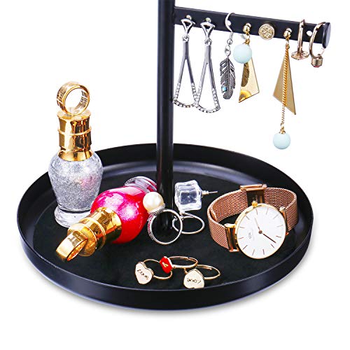 Keebofly Jewelry Tree Stand Organizer - Metal Necklace Organizer Display with Adjustable Height for Necklaces Bracelet Earrings and Ring Black - Thumbnail 4