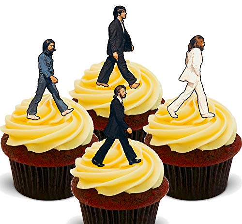 The Beatles Abbey Road - Edible Cupcake Toppers - Stand-up Wafer Cake Decorations (12)