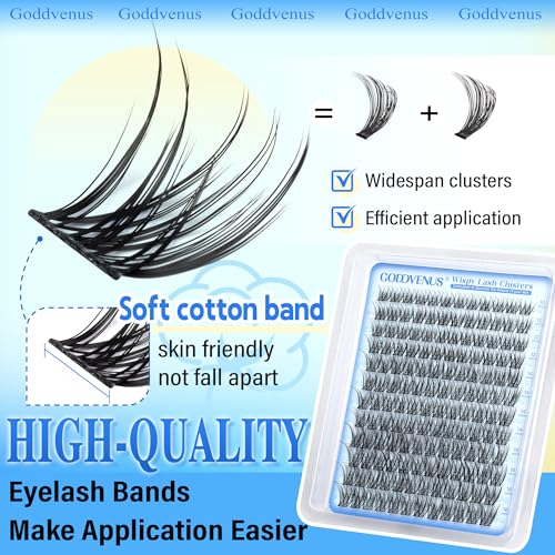 Image of Wispy Lash Clusters Natural Lashes Clusters Wispy Eyelash Clusters CD Curl Cluster Eyelash Extensions DIY Individual Lashes Invisible Band Lash Extension Fluffy Eyelashes Clusters