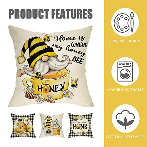 Fahrendom-Spring-Summer-Yellow-Bumble-Bee-Happy-Gnome-Decorative-Throw-Pillow-Cover-16×16-Set-of-4-Fall-Black-Buffalo-Plaid-Honey-Themed-Home-Decoration-Farmhouse-Cushion-Case-Outdoor-Decors Fahrendom Spring Summer Yellow Bumble Bee Happy Gnome Decorative Throw Pillow Cover 16×16 Set of 4 Fall Black Buffalo Plaid Honey Themed Home Decoration Farmhouse Cushion Case Outdoor Decors